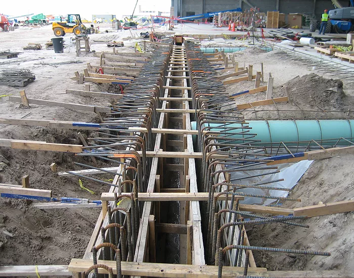 Handforming a trench drain 3